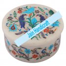 4.5" marble trinket jewelery box inlay malachite