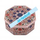 10" marble trinket jewelery box inlay malachite