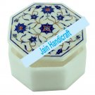 6" marble trinket jewelery box inlay malachite