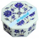 6" marble trinket jewelery box inlay malachite