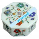 4.5" marble trinket jewelery box inlay malachite