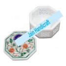 4.5" marble trinket jewelery box inlay malachite