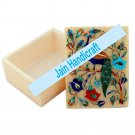 6"x4" marble trinket jewelery box inlay malachite