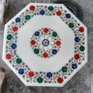 3' coffee corner marble inlay stone table top  and decor malachite