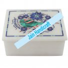 6"x4" marble trinket jewelery box inlay malachite