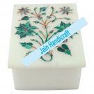 6"x4" marble trinket jewelery box inlay malachite