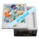6"x4" marble trinket jewelery box inlay malachite