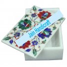 6"x4" marble trinket jewelery box inlay malachite