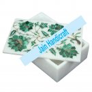 8"x6" marble trinket jewelery box inlay malachite