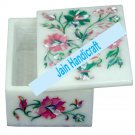 8"x6" marble trinket jewelery box inlay malachite