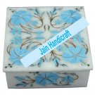 6"x6" marble trinket jewelery box inlay malachite