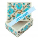 6"x4" marble trinket jewelery box inlay malachite