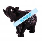 7" Marble Elephant Trunk Up gift Malachite Rare Stone Inlay Mosaic Gift Decor