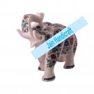 12" Marble Elephant Trunk Up gift Malachite Rare Stone Inlay Mosaic Gift Decor