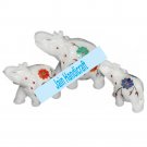 6" Marble Elephant Trunk Up gift Malachite Rare Stone Inlay Mosaic Gift Decor