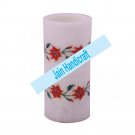 4" Marble candle stand and pen holder inlay malachite