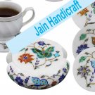 marble tea coaster inlay malachite