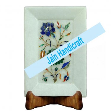 9"x12" Marvelous Marble tray Multi Floral Kitchen Decor inlay malachite