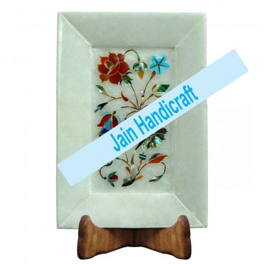 9"x12" Marvelous Marble tray Multi Floral Kitchen Decor inlay malachite