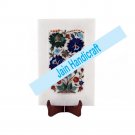 9"x12" Marvelous Marble tray Multi Floral Kitchen Decor inlay malachite