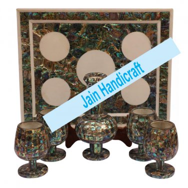 18"x12" Marvelous Marble tray Multi Floral Kitchen Decor inlay malachite