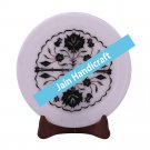 10" marble plate and fruit bowl inlay malachite