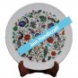 12" marble plate and fruit bowl inlay malachite