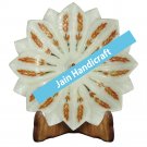 11" marble plate and fruit bowl inlay malachite