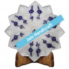 11" marble plate and fruit bowl inlay malachite