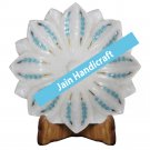 12" marble plate and fruit bowl inlay malachite
