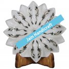 12" marble plate and fruit bowl inlay malachite