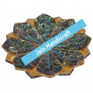 12" marble plate and fruit bowl inlay malachite