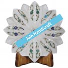 11" marble plate and fruit bowl inlay malachite