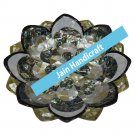 11" marble plate and fruit bowl inlay malachite