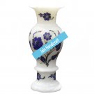12" marble vase pot  flower home decor inlay malachite