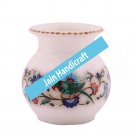 5" marble vase pot  flower home decor inlay malachite