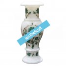 10" marble vase pot  flower home decor inlay malachite