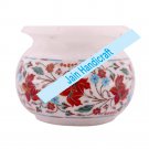 6" marble vase pot  flower home decor inlay malachite