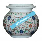 5" marble vase pot  flower home decor inlay malachite