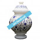 10" marble vase pot  flower home decor inlay malachite