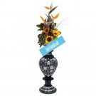 12" marble vase pot  flower home decor inlay malachite
