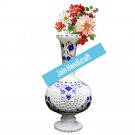 10" marble vase pot  flower home decor inlay malachite
