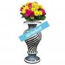 15" marble vase pot  flower home decor inlay malachite