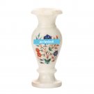 10" marble vase pot  flower home decor inlay malachite