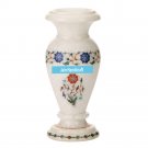 12" marble vase pot  flower home decor inlay malachite