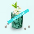 5" marble vase pot  flower home decor inlay malachite