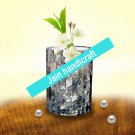5" marble vase pot  flower home decor inlay malachite