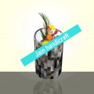 6" marble vase pot  flower home decor inlay malachite