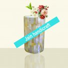 5" marble vase pot  flower home decor inlay malachite