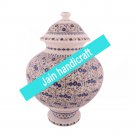 12" marble vase pot  flower home decor inlay malachite